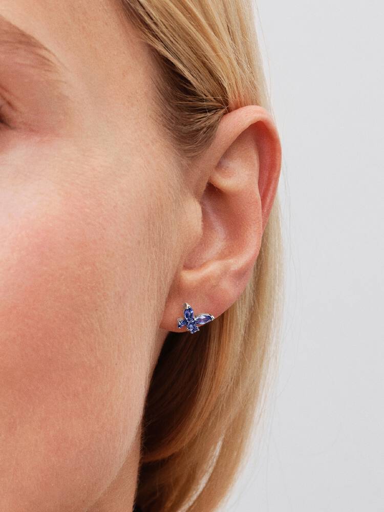 Pandora Oorknoppen met Blauwe Vlinders 294230C01