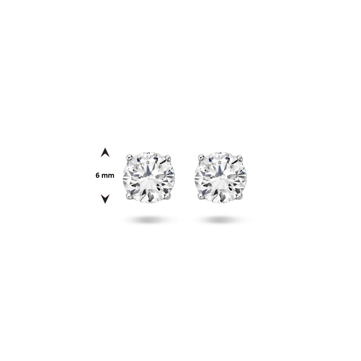 Zilveren Oorknoppen Zirkonia 6mm 1322872