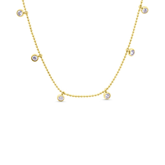 CO88 Collection Stalen Ketting Goud met Zirkonia's 8CN-26466