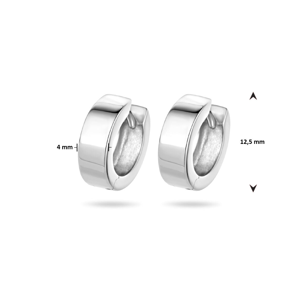 Zilveren Klapoorringen Vlak 4mm 1322133