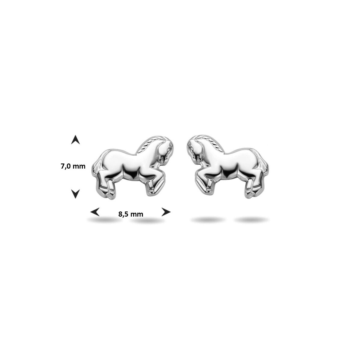 Zilveren Oorknoppen Paard 8,5 mm 1322475