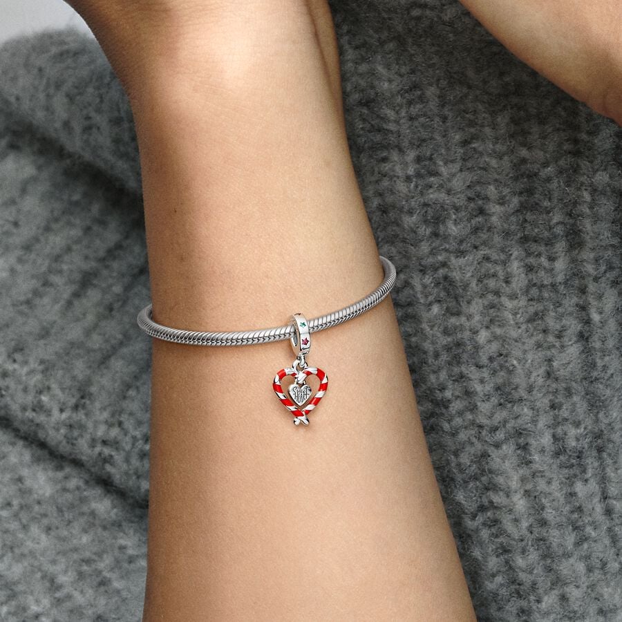 Pandora Bedel Dubbele Zuurstok Kerst Hart 792822C01