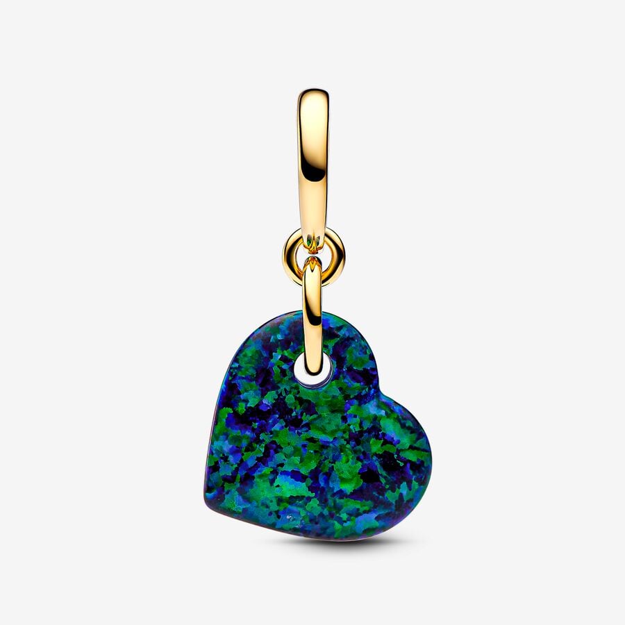Pandora Bedel Opalescent Groen Hart 763348C01