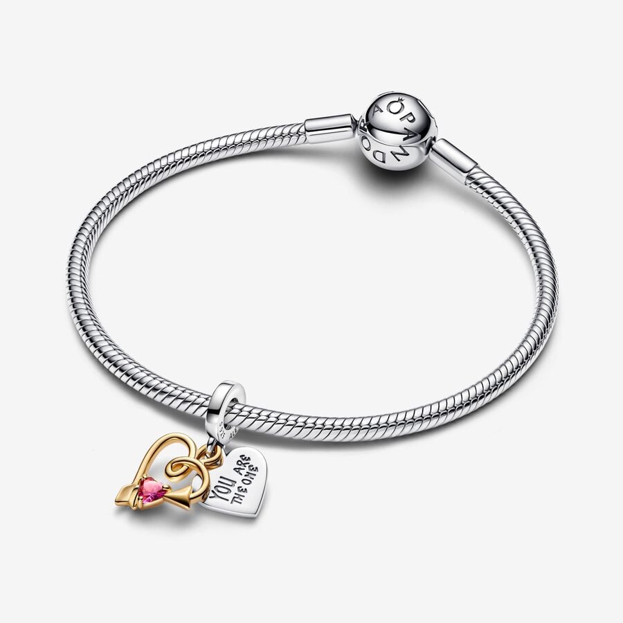 Pandora Dubbele Bedel Graveerbaar Hart en Pijl 763622C01