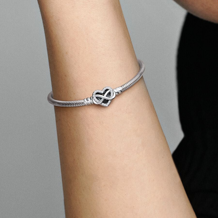 Pandora Moments Snakechain Armband met hartsluiting 592645C01 - 20