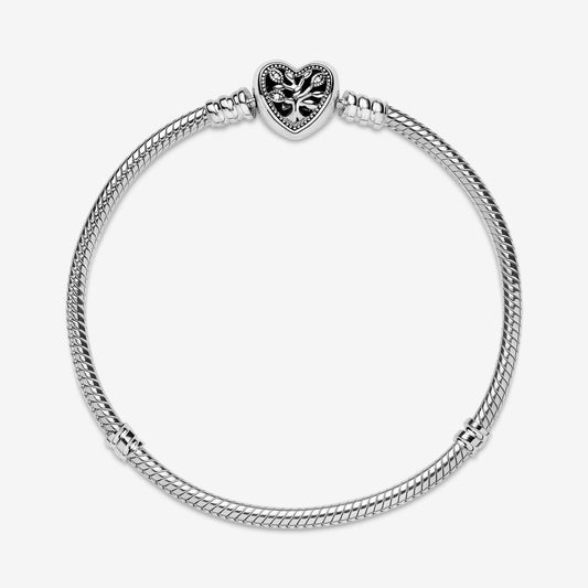 Pandora Moments Stamboom Snake Chain Armband met Hartsluiting 598827C01 - 18
