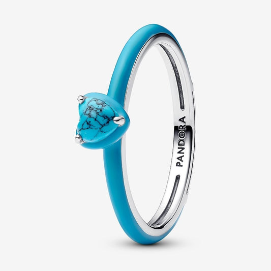 Pandora Turquoise Hartsteen Ring 193828C01 - 54 - Juwelier van Dam