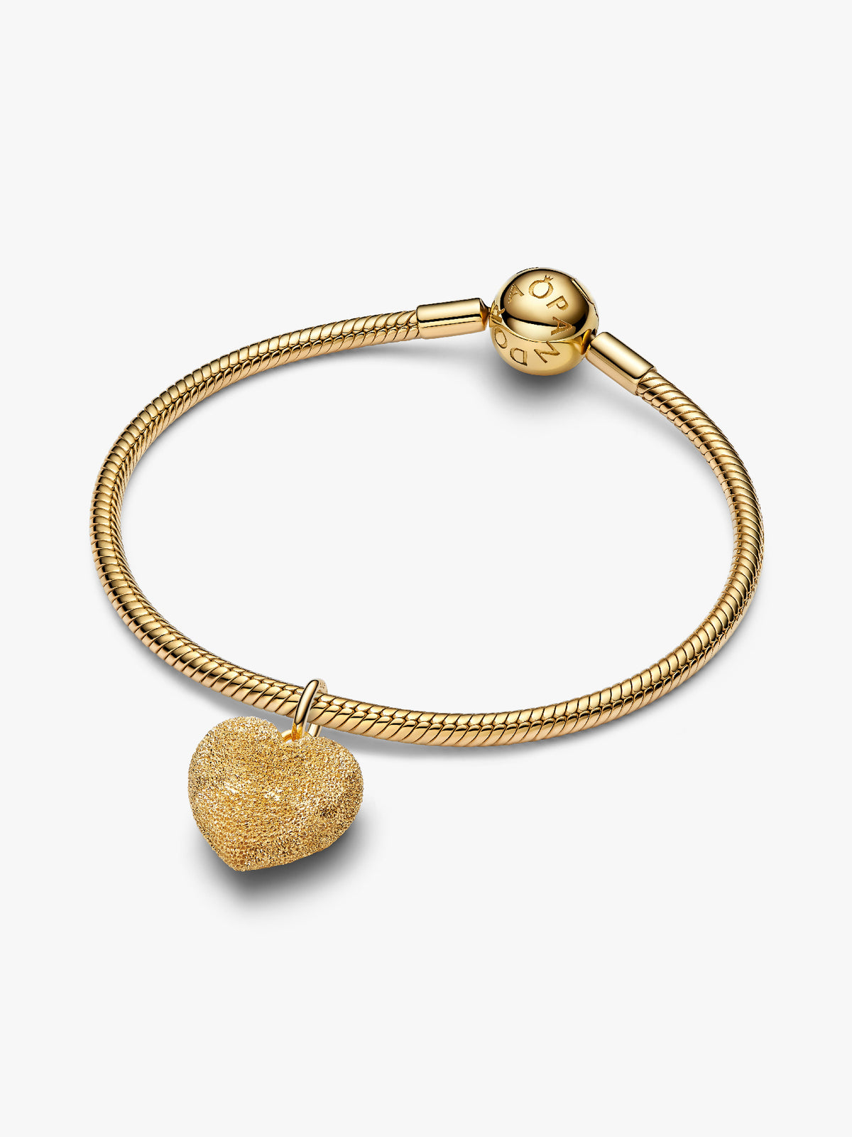 Pandora Getextureerd Gezwollen Hart Hangende Bedel 765073C00