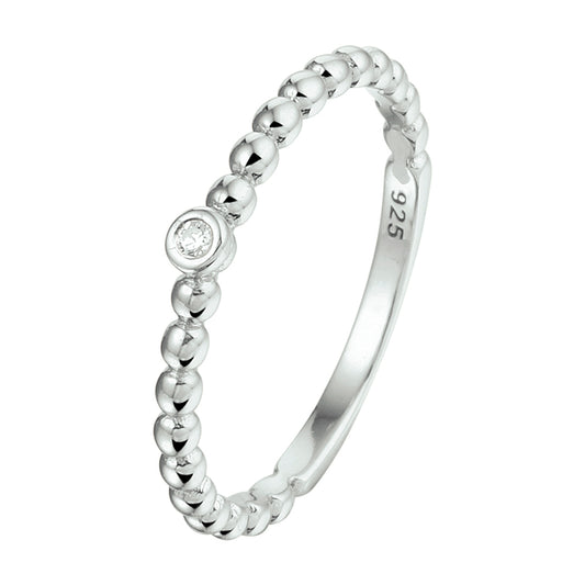 vDam Aanschuifring Bolletjes Zirkonia Zilver Gerhodineerd 1332280