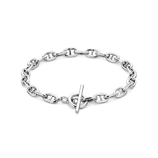 vDam Armband 5,9 Mm 19 Cm Kapittelslot Zilver Gerhodineerd 1339430