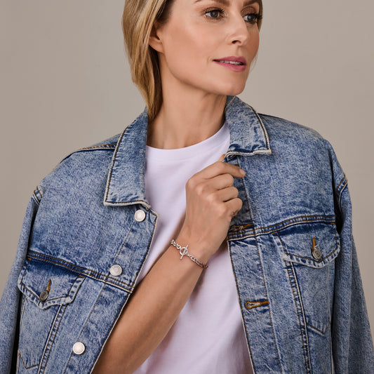 vDam Armband 6 Mm 18,5 Cm Kapittelslot Zilver Gerhodineerd 1339688 18.5cm