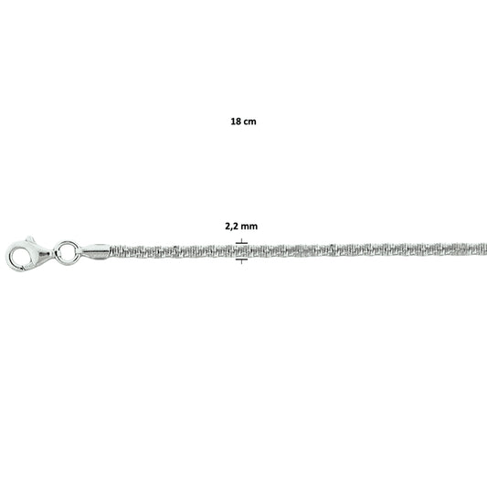 vDam Armband Fantasie 2,2 Mm Zilver Gerhodineerd 1325535 18cm