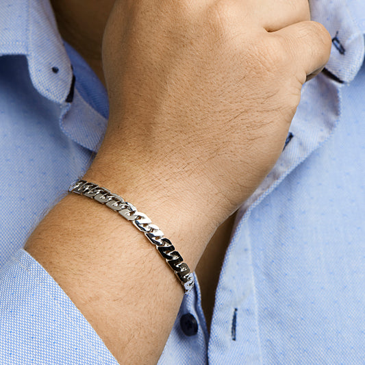 vDam Armband Gourmette 6,6 Mm Zilver Gerhodineerd 1330507 20cm