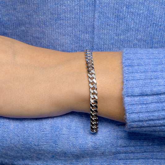 vDam Armband Gourmette 6-zijdes Geslepen 6,6 Mm 19,5 Cm Zilver Gerhodineerd 1332398 19.5cm