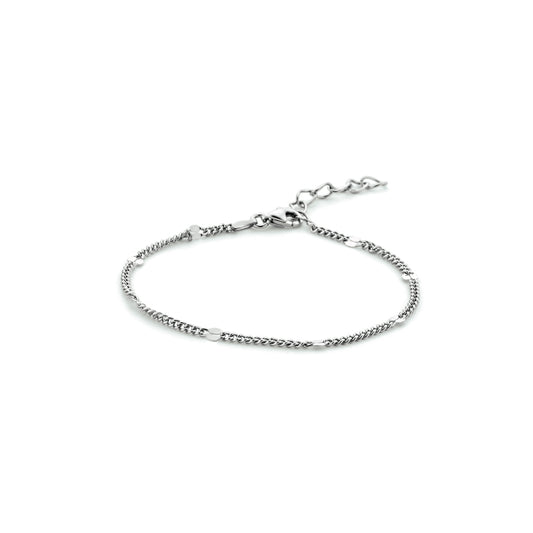 vDam Armband Gourmette Met Tussenstuk 3,0 Mm 16 + 3 Cm Zilver Gerhodineerd 1333549