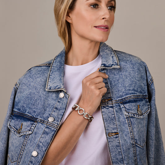 vDam Armband Groot Slot Gourmette 18 Mm 21cm Cm Zilver Gerhodineerd 1340745 21cm