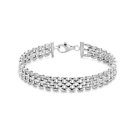 vDam Armband Panter 8 Mm 17 Cm Zilver Gerhodineerd 1339971