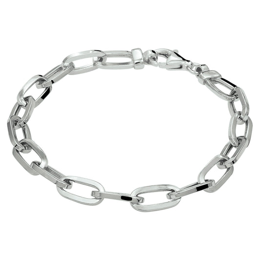 vDam Armband Paperclip Vierkante Buis 6,5 Mm 19 Cm Zilver Gerhodineerd 1332400