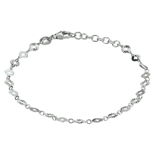 vDam Armband Rondjes 4,0 Mm 16 + 2 Cm Zilver Gerhodineerd 1332773