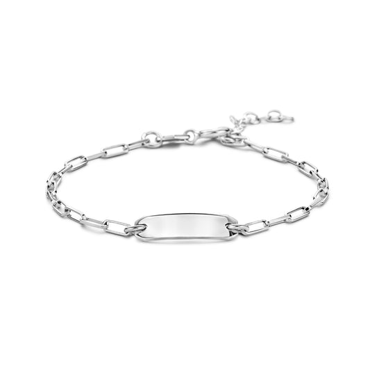 vDam Graveerarmband 16 + 2 Cm Plaat 5,0 Mm Zilver Gerhodineerd 1336692