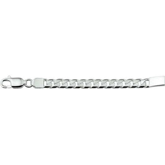 vDam Graveerarmband Gourmette 6-zijdes Geslepen 20cm Cm Plaat 6 Mm Zilver Gerhodineerd 1329840 20cm