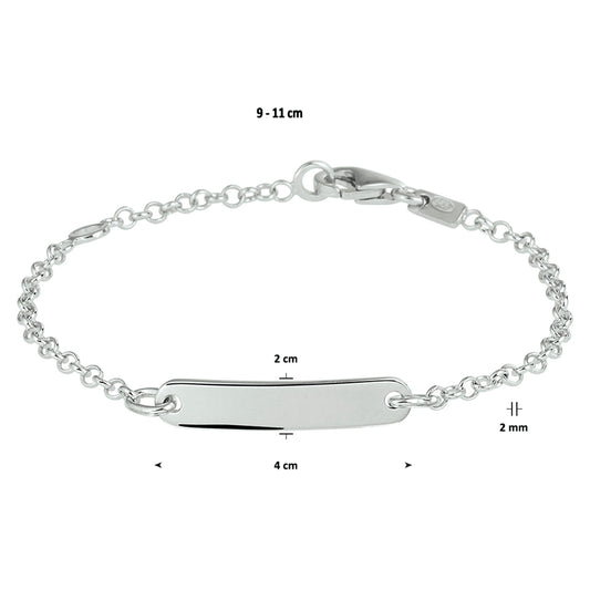 vDam Graveerarmband Jasseron Plaat 4,0 Mm Zilver Gerhodineerd 1329cm558 9cm