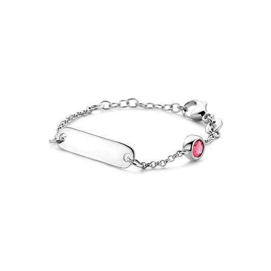 vDam Graveerarmband Plaat 5,0 Mm Met Geboortesteen 9 + 2 Cm Zilver Gerhodineerd 1338652