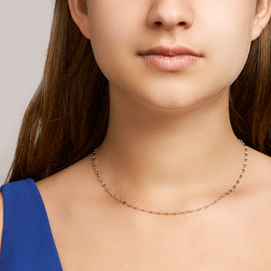 vDam Ketting 2,5 Mm 40cm + 4 Cm Zilver Gerhodineerd 1330914 40cm