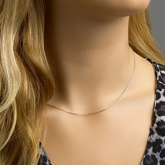 vDam Ketting Anker Gediamanteerd 1,3 Mm Zilver Gerhodineerd 1326289 60cm