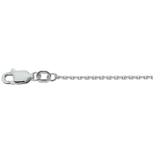 vDam Ketting Anker Gediamanteerd 1,3 Mm Zilver Gerhodineerd 1326289