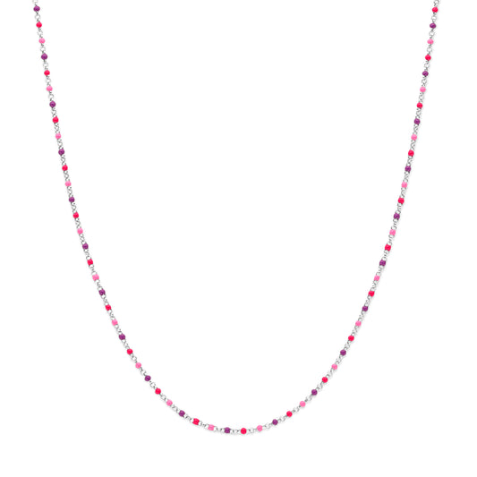 vDam Ketting Bolletjes Gekleurd Emaille 36 + 4 Cm Zilver Gerhodineerd 1339015