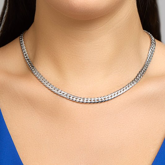 vDam Ketting Gourmette 4-zijdes Geslepen 6,0 Mm 45cm Cm Zilver Gerhodineerd 1329314 45cm