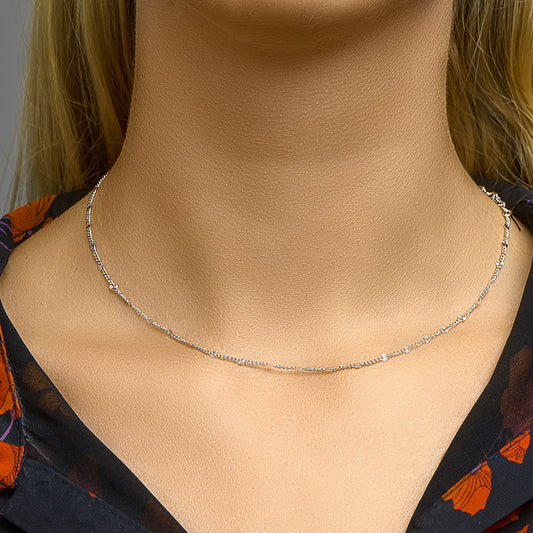 vDam Ketting Gourmette En Plaatjes 2,5 Mm Zilver Gerhodineerd 1332717 80cm