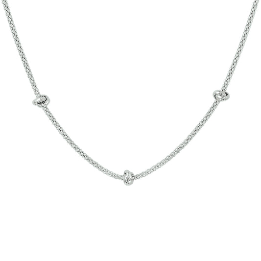 vDam Ketting Knopen 4,5 Mm 41 + 4 Cm Zilver Gerhodineerd 1332246