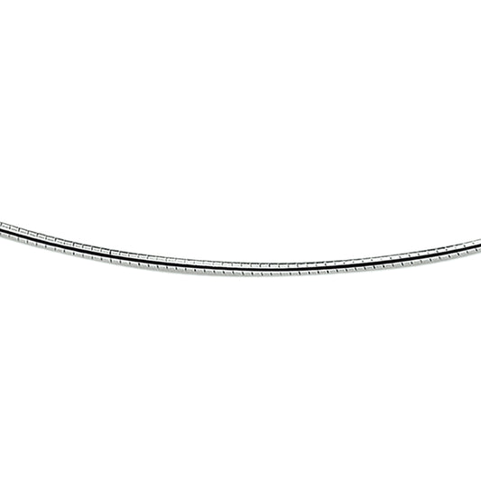 vDam Ketting Omega Rond 1,6 Mm 42 + 3 Cm Zilver Gerhodineerd 1329069
