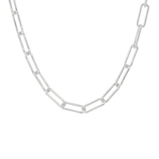 vDam Ketting Paperclip Ronde Buis 5,0 Mm 45 Cm Zilver Gerhodineerd 1333324