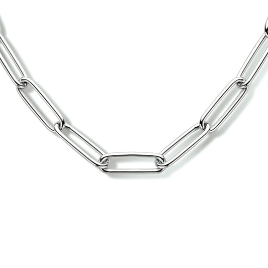 vDam Ketting Paperclip Ronde Buis 5,6 Mm 45 Cm Zilver Gerhodineerd 1333939