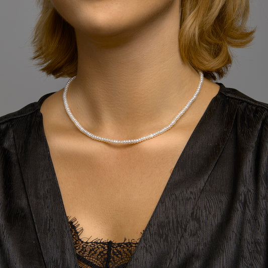 vDam Ketting Parel 4,0 Mm 41cm + 4 Cm Zilver Gerhodineerd 1333191 41cm