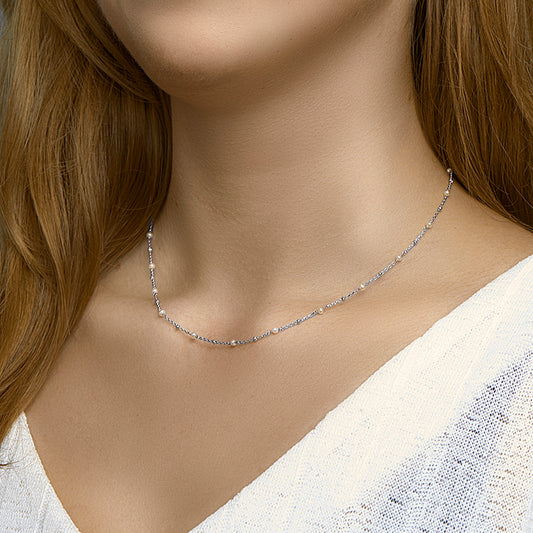 vDam Ketting Parel 41cm + 4 Cm Zilver Gerhodineerd 1332314 41cm