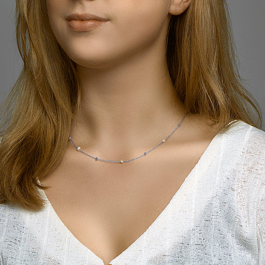 vDam Ketting Parel 41cm + 4 Cm Zilver Gerhodineerd 1332316 41cm