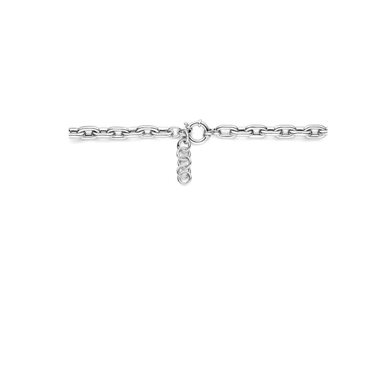 vDam Ketting Ronde Buis 7,6 Mm 43cm + 4 Cm Met Groot Springslot Zilver Gerhodineerd 1338049 43cm