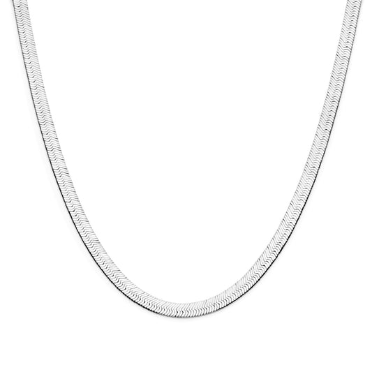 vDam Ketting Slang Plat 43 Cm Zilver Gerhodineerd 1339420
