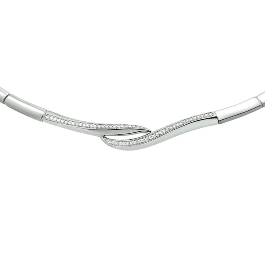 vDam Ketting Zirkonia 43 + 3 Cm Zilver Gerhodineerd 1328185