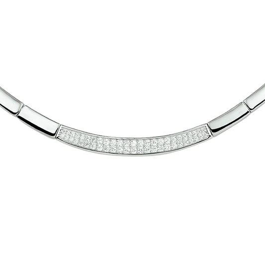 vDam Ketting Zirkonia 6,5 Mm 43 + 3 Cm Zilver Gerhodineerd 1326602