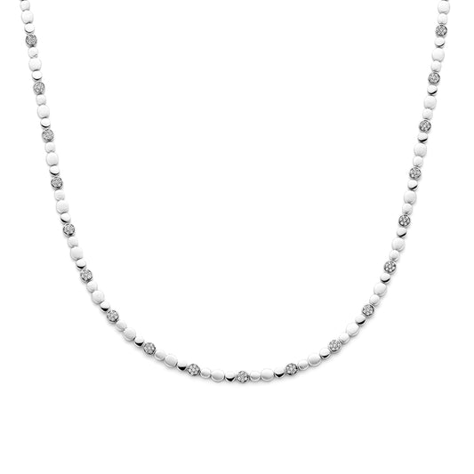 vDam Ketting Zirkonia Poli/mat 5,1 Mm 45 Cm Zilver Gerhodineerd 1341730