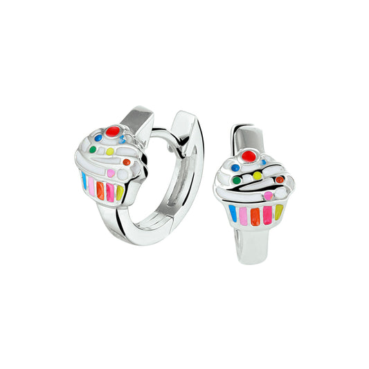 vDam Klapoorringen Cupcake Zilver Gerhodineerd 1330157