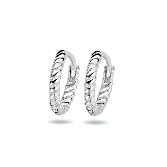 vDam Klapoorringen Gedraaid 11 Mm Zilver Gerhodineerd 1340408