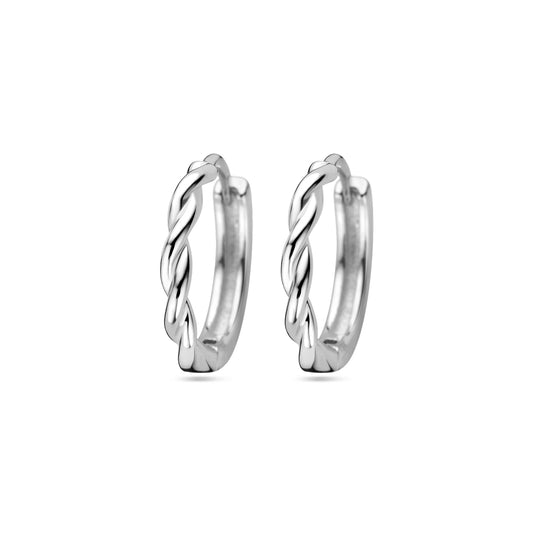 vDam Klapoorringen Gedraaide Buis Zilver Gerhodineerd 1338052