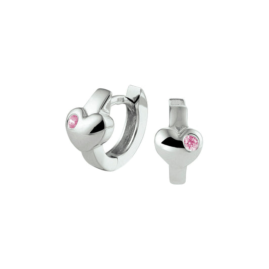 vDam Klapoorringen Hart Roze Zirkonia Zilver Gerhodineerd 1332879