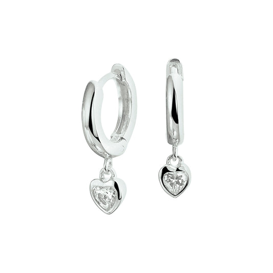 vDam Klapoorringen Hart Zirkonia Zilver Gerhodineerd 1328278